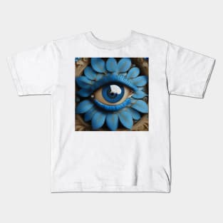 [AI Art] Eye Of Forget-Me-Not, Art Deco Style Kids T-Shirt